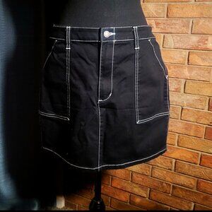 DICKIE'S Women's Carpenter Black Contrast Stitch Mini Skirt - Size 30